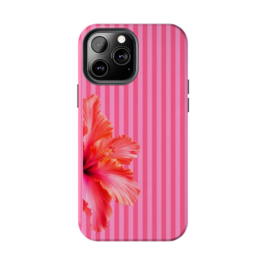 Coral Hibiscus Stripe
