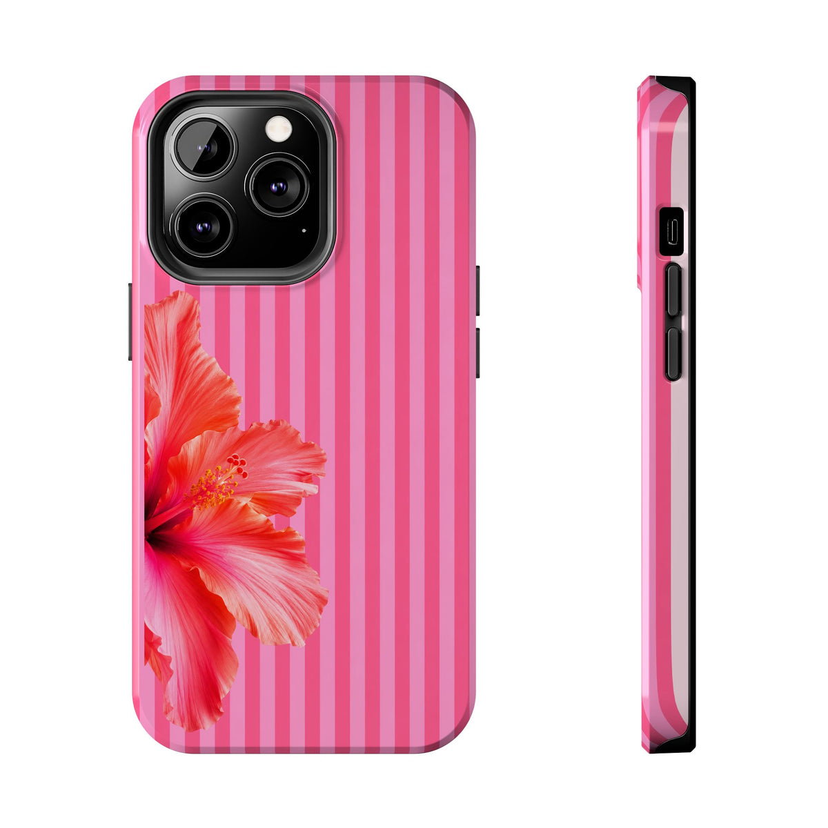Coral Hibiscus Stripe